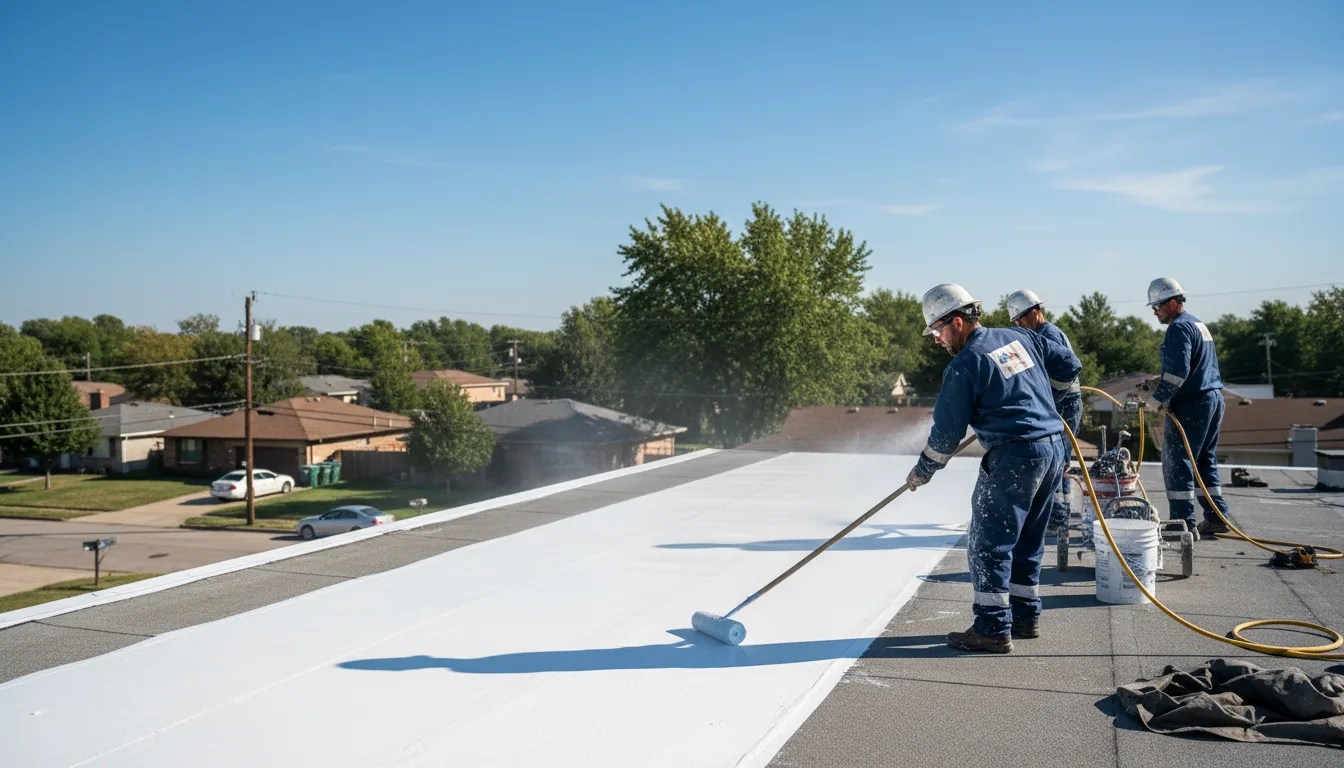 Commercial roof coating in Emden, MO near me